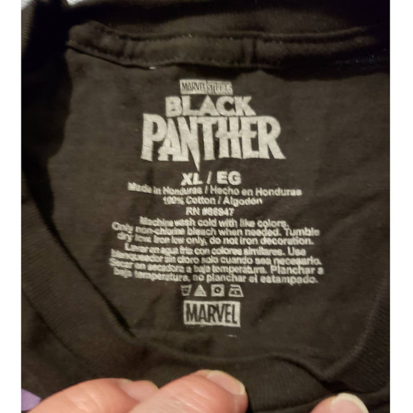 Marvel Comics Black Panther Mens XL Black Short Sleeve Graphic Tee - Picture 3 of 5